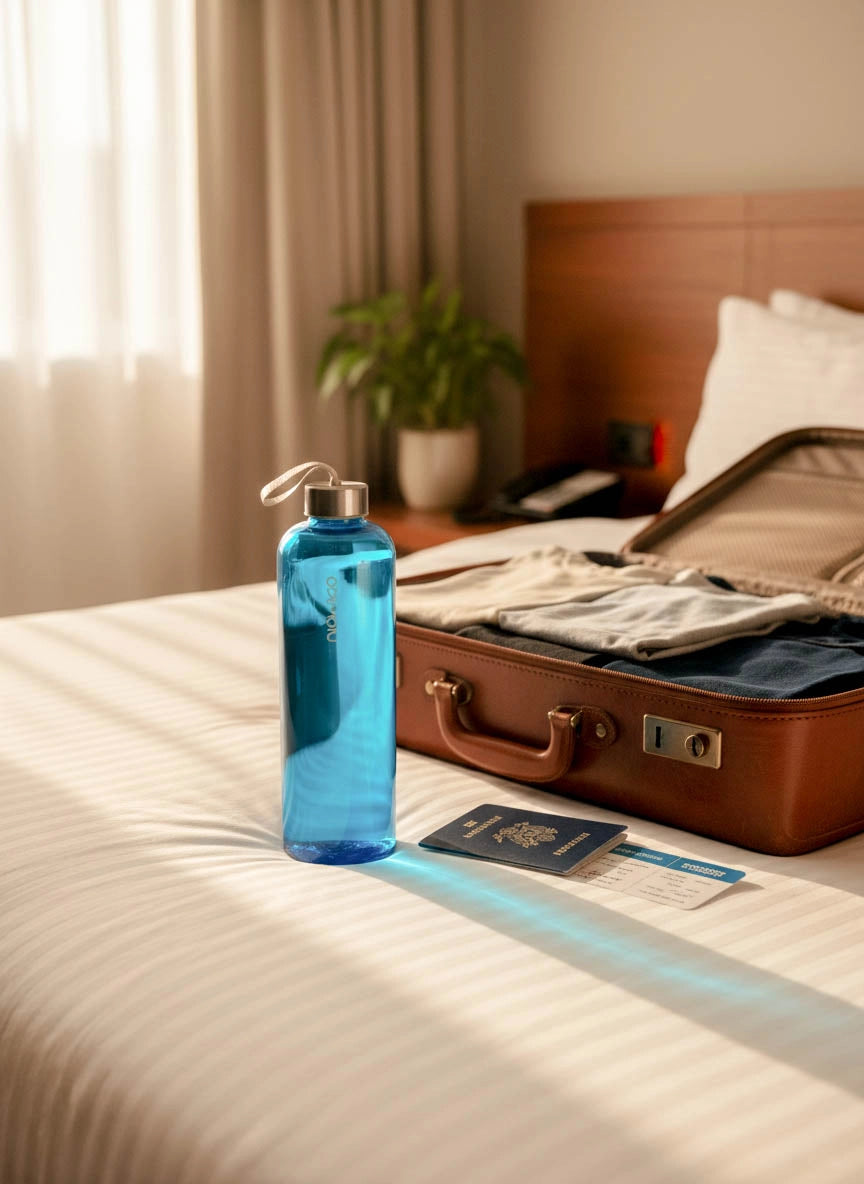 Pure Blue İpli 1000 mL Cam Matara