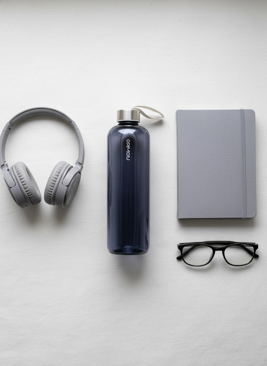 Pure Gray İpli 1000 mL Cam Matara