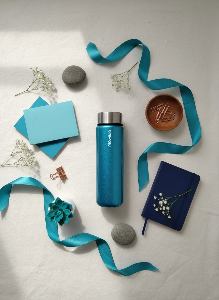 Silvery Blue 550 mL Cam Matara
