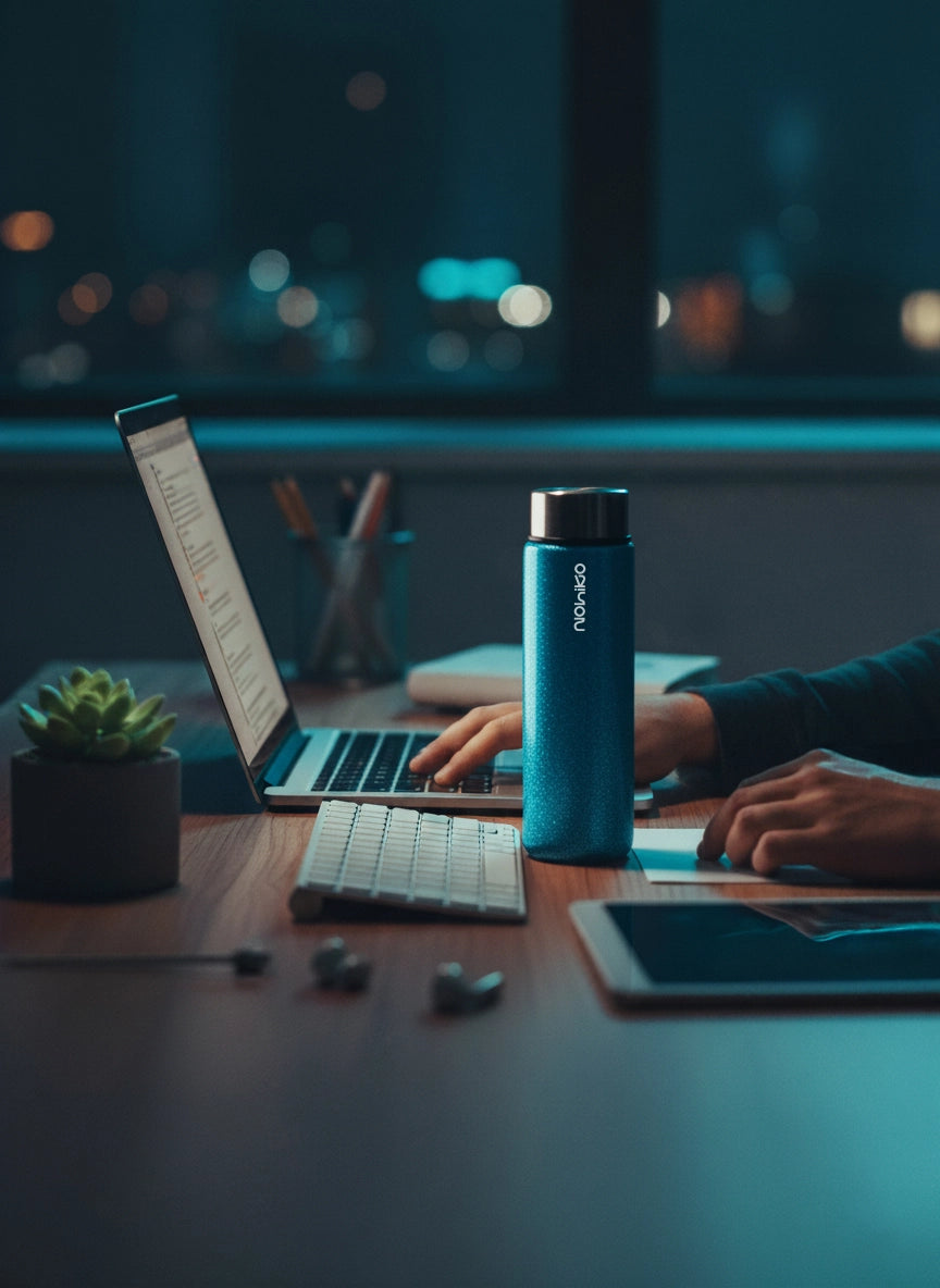 Silvery Blue 550 mL Cam Matara