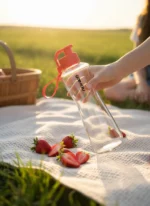 Pure Sport Kırmızı Kapak 750mL Cam Matara - Görsel 2