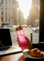 Frozen Pink Premium 550mL Cam Matara - Görsel 3