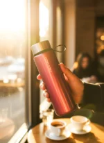 Silvery Red Premium 550mL Cam Matara - Görsel 7