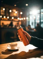 Silvery Orange Premium 550mL Cam Matara - Görsel 3