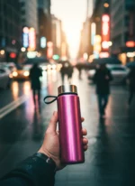 Silvery Pink Premium 550mL Cam Matara - Görsel 3