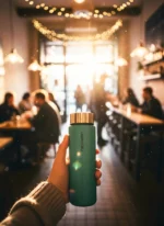 Matte Green Premium 550mL Cam Matara - Görsel 4