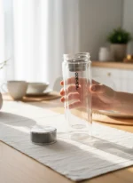 Vita Glass Çift Katmanlı Cam Termos 300 mL - Görsel 2